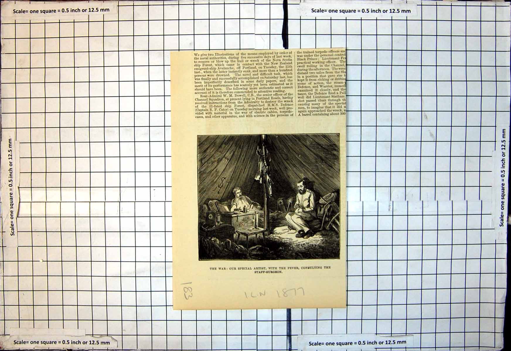 Antique Old Print War Our Special Artist Fever Consulting Staff Surgeon 1877