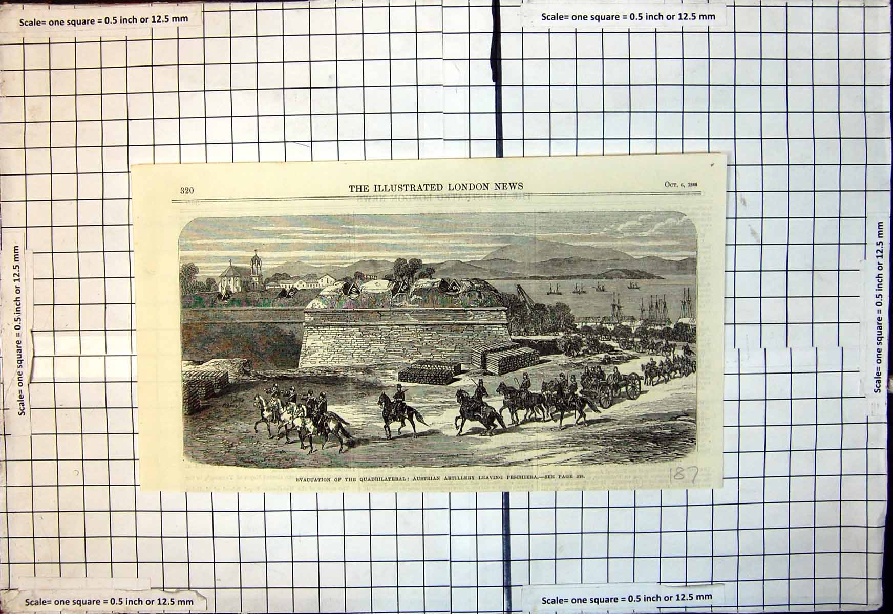 Old Evacuation Quadrilateral Austrian Artillery Leaving Peschiera 186 Victorian