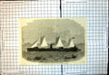 Antique Old Print Iron Gun Boat Built Sydney For New Zealand Government 1863