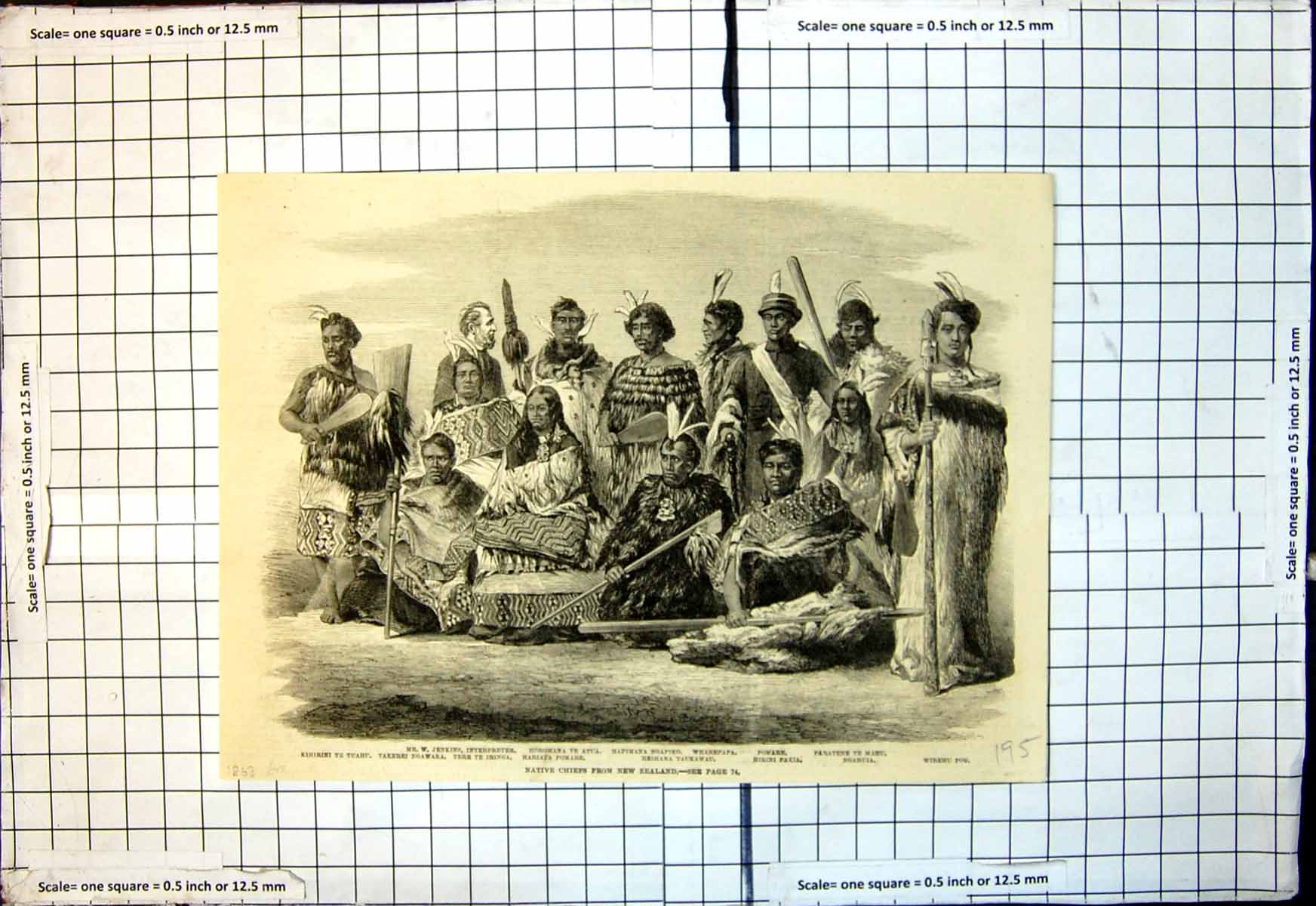 Old Print Native Chiefs From New Zealand W Jenkins Interpreter Tere Iringa 1863