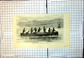 Original Old Antique Print Natives York Island New Guinea In Canoe 1883 19th