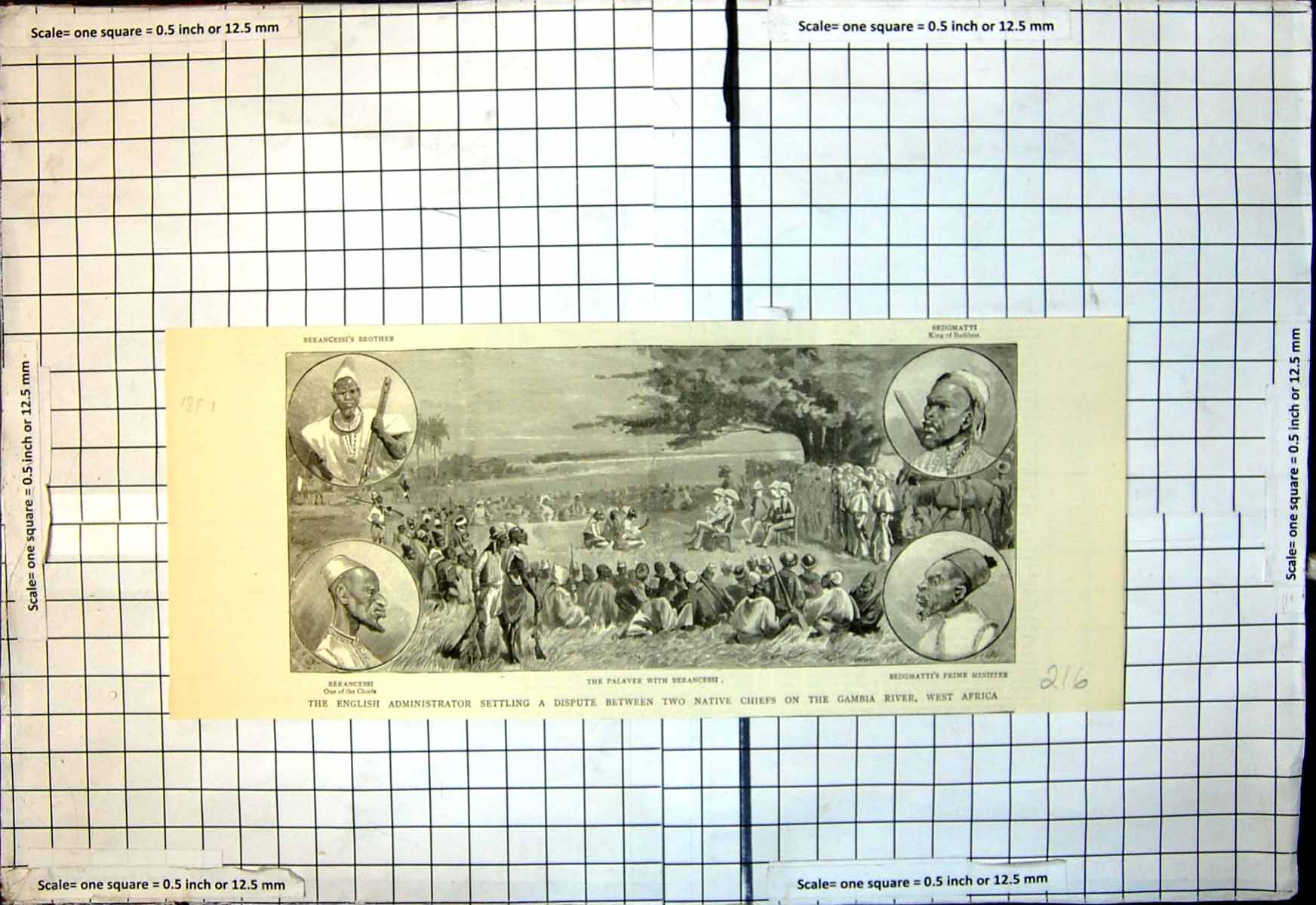 Old Settling Dispute Two Native Chiefs Gambia River West Africa 1887 Victorian