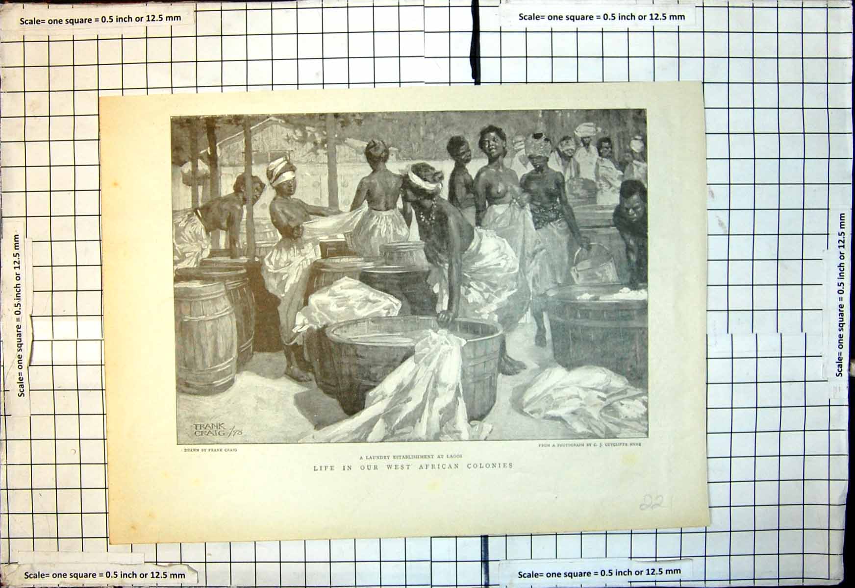 Old Print Life Our West African Colonies Laundry Establishment Lagos 1898 19th