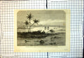 Old Print Inundation Nile Remains Village Tautah Destroyed Overflow 1863 19th