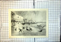 Antique Old Print Great Storm Venice October 15Th G Montbard Flooding 1896