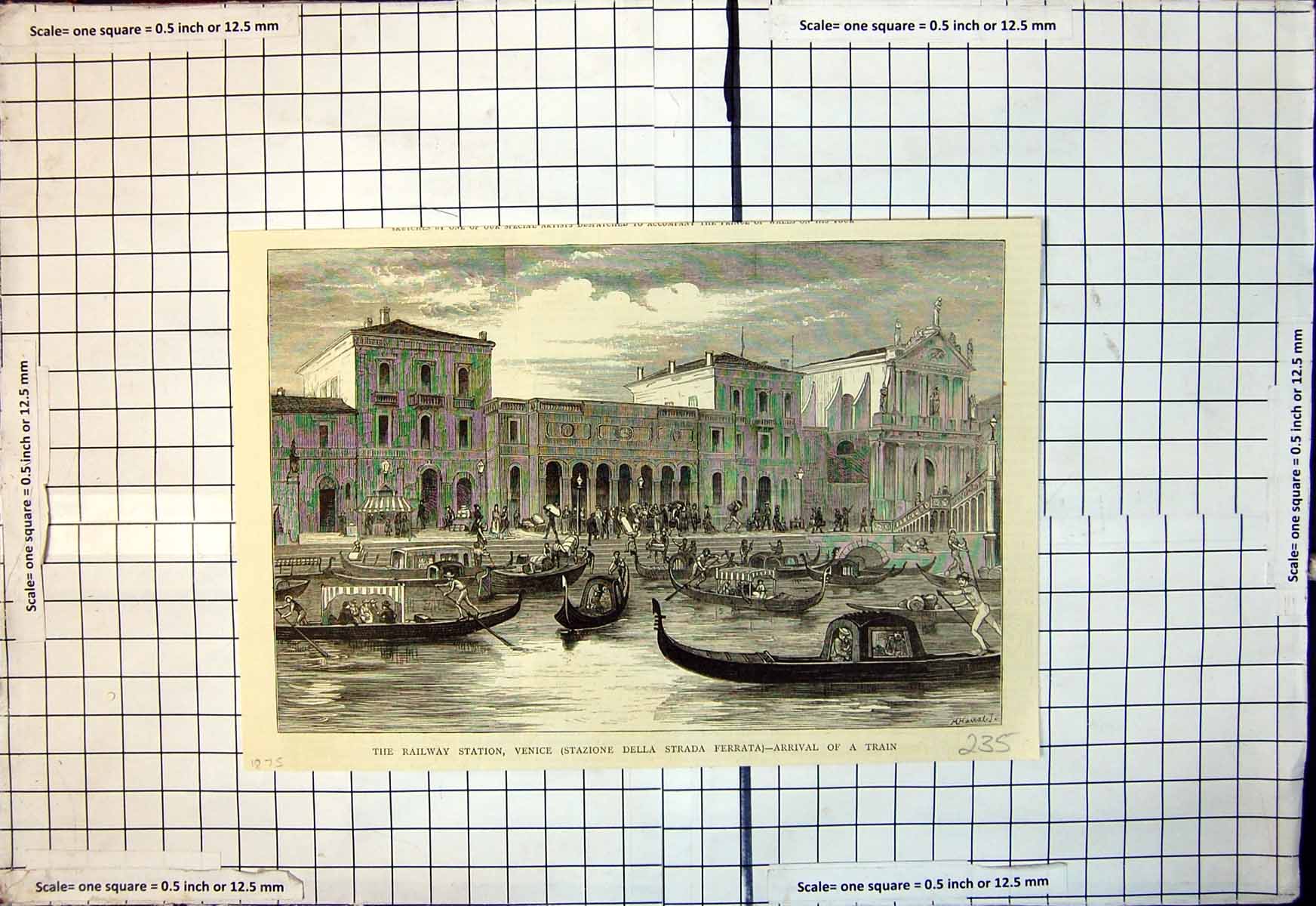 Old Railway Station Venice Arrival Train Stazione Strada Ferrata 1875 Victorian