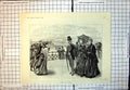 Old Print People Walking Promenade Man Raising Hat Umbrellas W Small 1889 19th