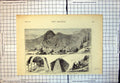 Old Antique Print Proposed Railway From Naples Crater Mount Vesuvius 1874 19th