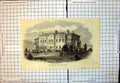 Original Old Antique Print Government House Auckland New Zealand 1864 Victorian
