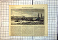 Original Old Antique Print Panmure Bridge Auckland New Zealand 1867 Victorian