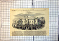 Original Old Antique Print Exterior Court Norwich Stanfield Murders Case 1849