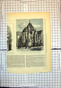 Original Old Antique Print St Saviours Church Oxford Street For Deaf Dumb 1880
