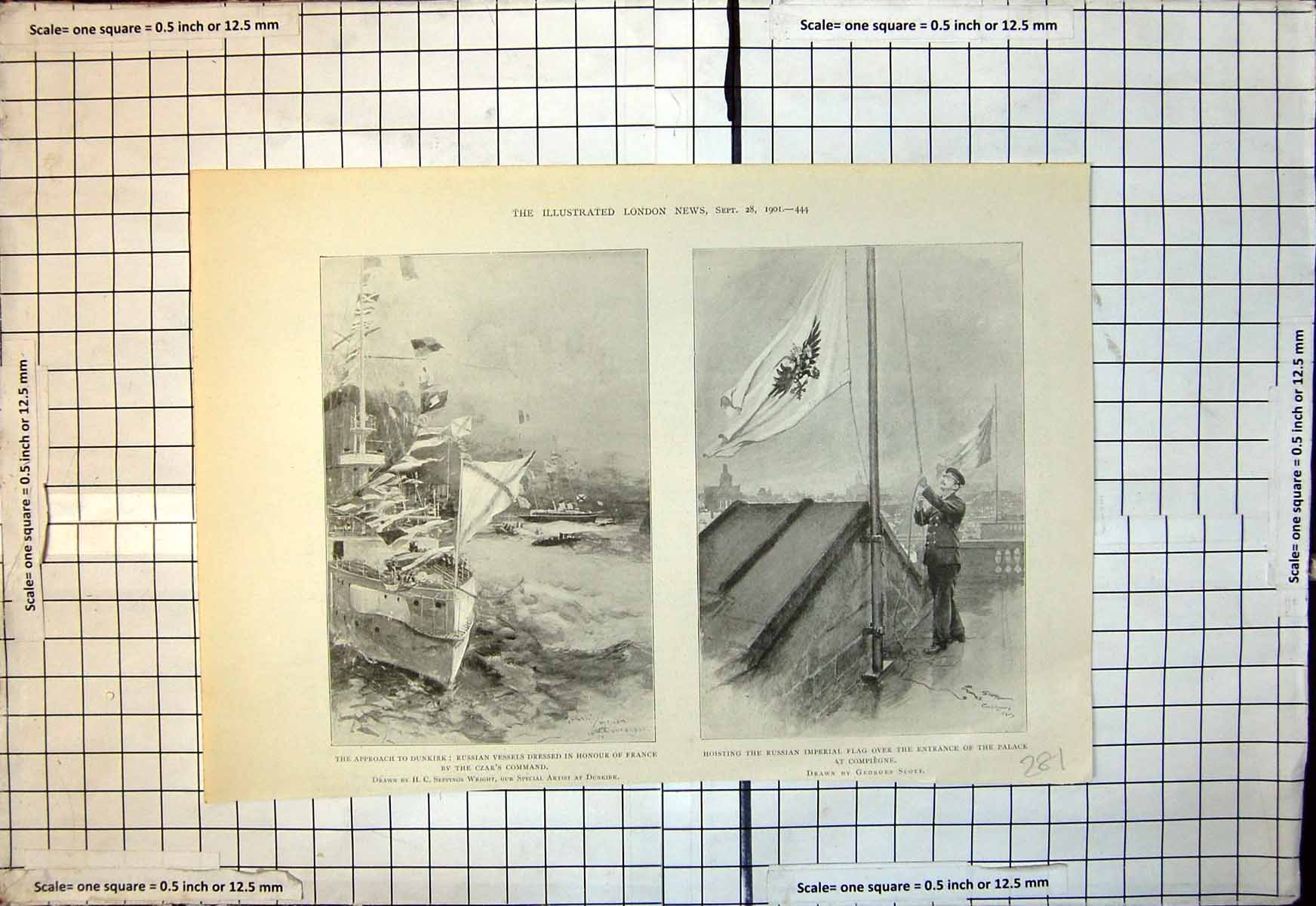 Old Russian Vessels Honour France Russian Flag Palace Compiegne 1901 Victorian