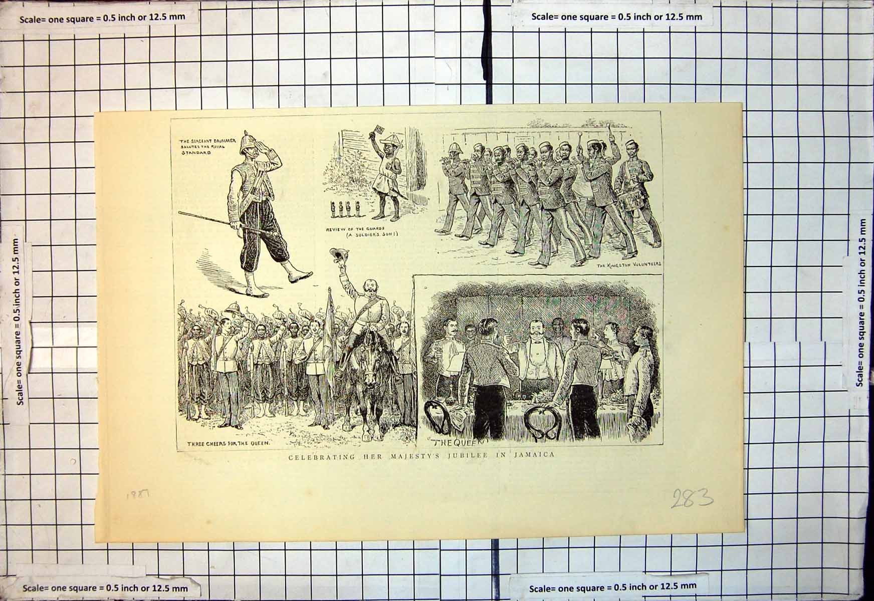 Old Celebrating Her Majestys Jubilee Jamaica Kingston Volunteers 1887 Victorian