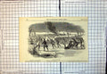 Antique Old Print Skating Lincolnshire Scene Washes Cambridgeshire Frost 1847