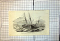 Original Old Antique Print Schooner Providence Brig Heros Plymouth Condy1846