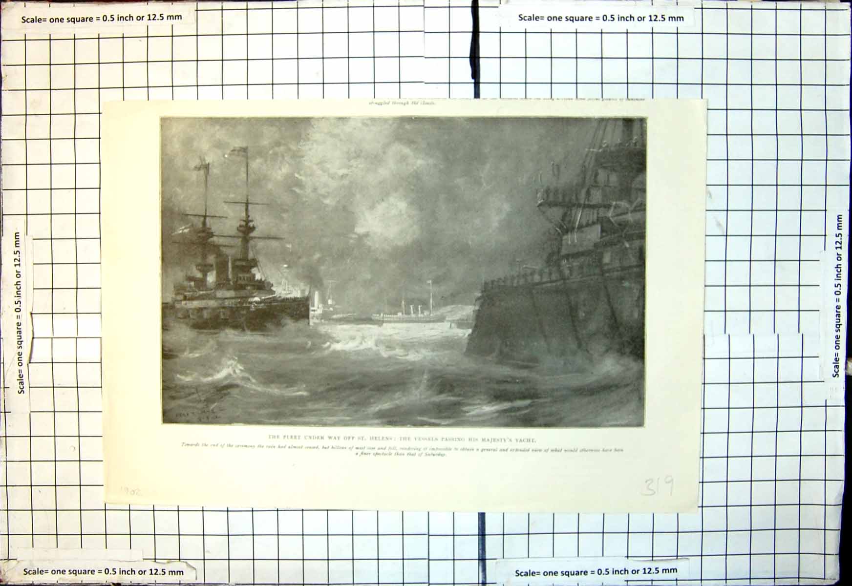 Old Fleet Under Way F St Helens Vessels Passing His Majestys Yacht 19 20th