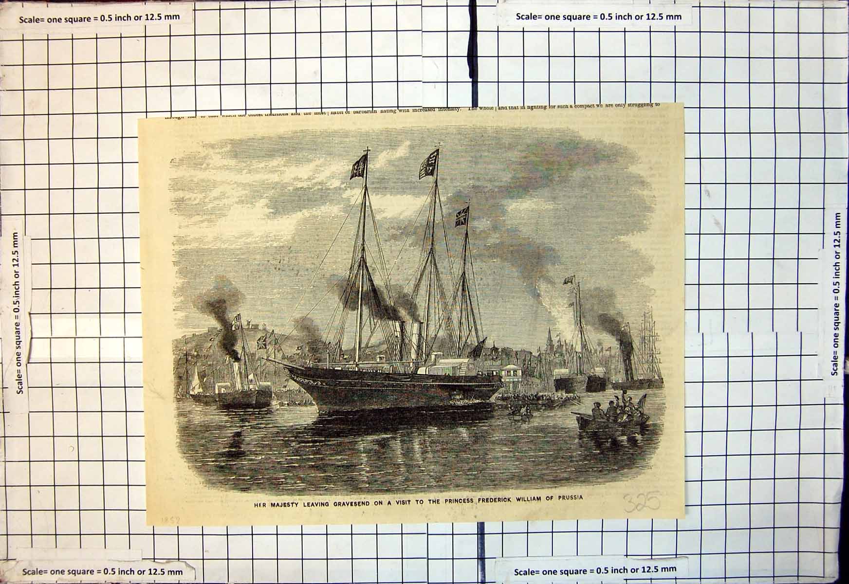 Old Her Majesty Leaving Gravesend Visit Princess Frederick Wm Prussia