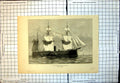 Original Old Antique Print Japanese Ironclad Foo Soo Full Sail Sea 1877 19th