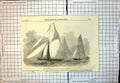 Old Print Cowes Regatta Julia Winner Royal Yacht Squadron Cup Arrow 1853 19th