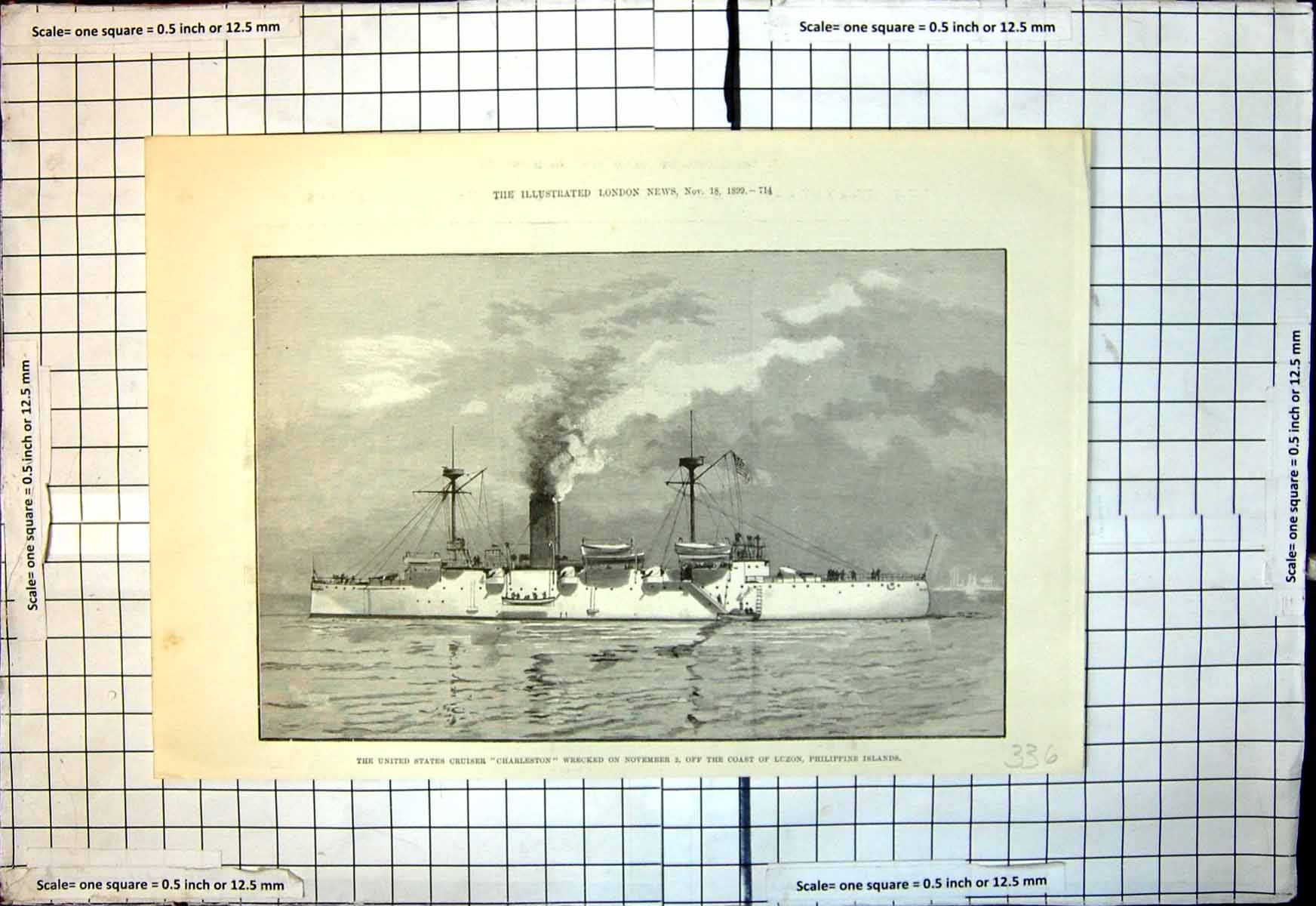 Old U S Cruiser Charleston Wrecked F Coast Luzon Philippine Islands18 19th