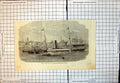 Original Old Antique Print Wreck Pbabon Osy Limehouse Reach 1863 19th