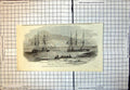 Antique Old Print Kinburn Curacoa Tribune Steam Frigates Beagle Gun Boat Ice