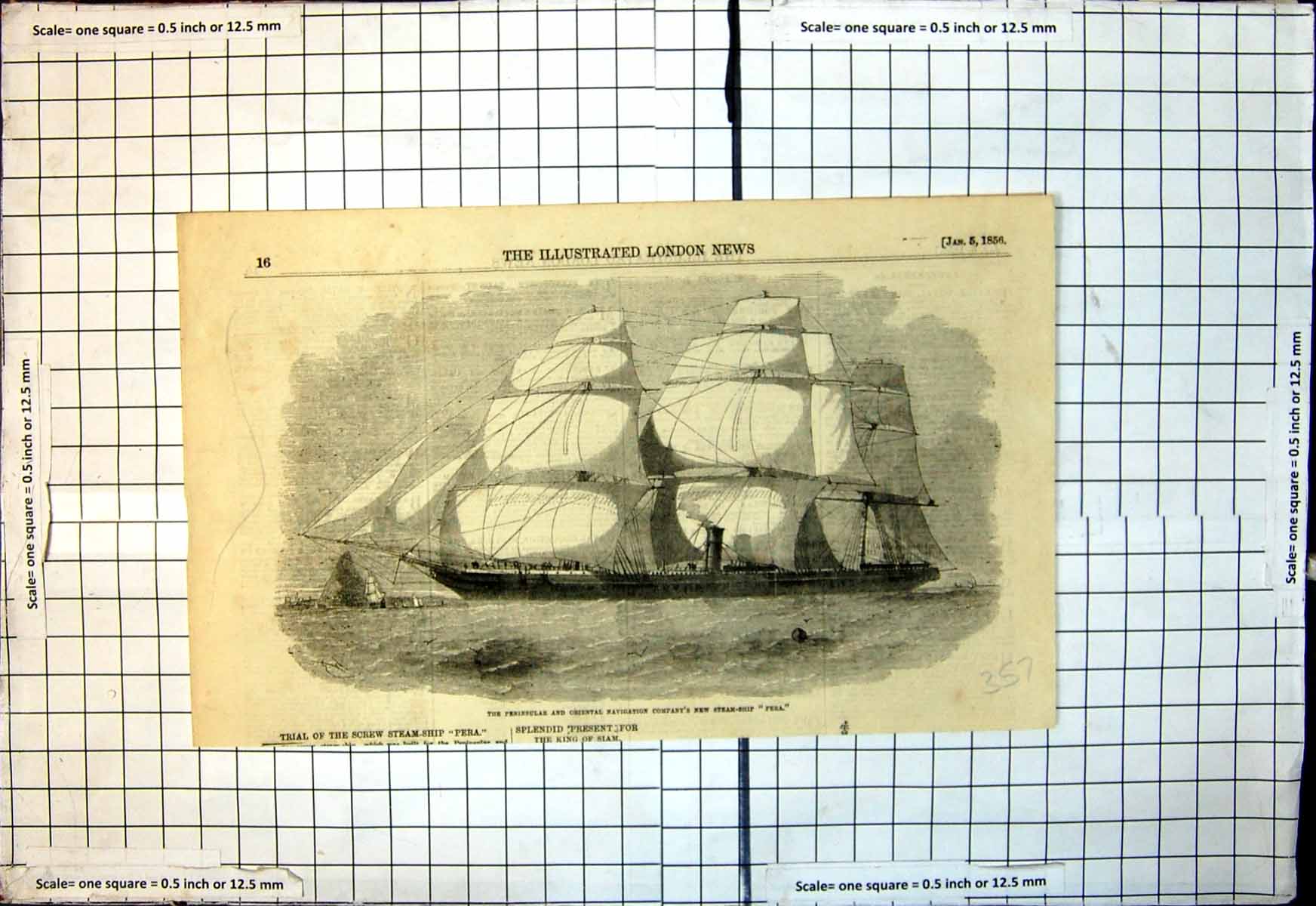 Old Peninsular Oriental Navigation Companys New Steam Ship Pera 1856 Victorian