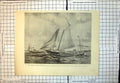 Antique Print America Running Home Goose Winged Winning Rys Cup Cowes 1895 19th