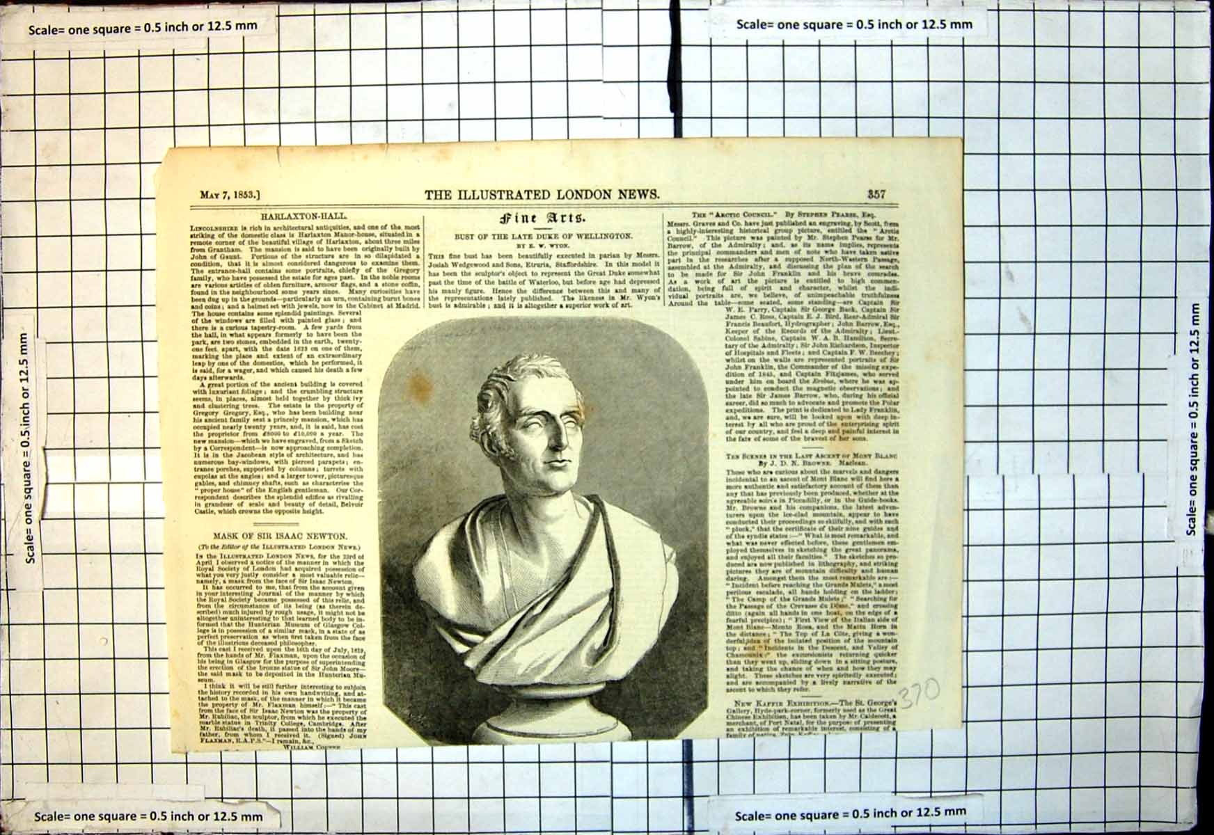 Old Print Bust Late Duke Wellington Parian J Wedgewood Sons Stafford 1853 19th