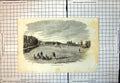 Original Old Antique Print Cricket Ground Enville Spectators 1857 Victorian