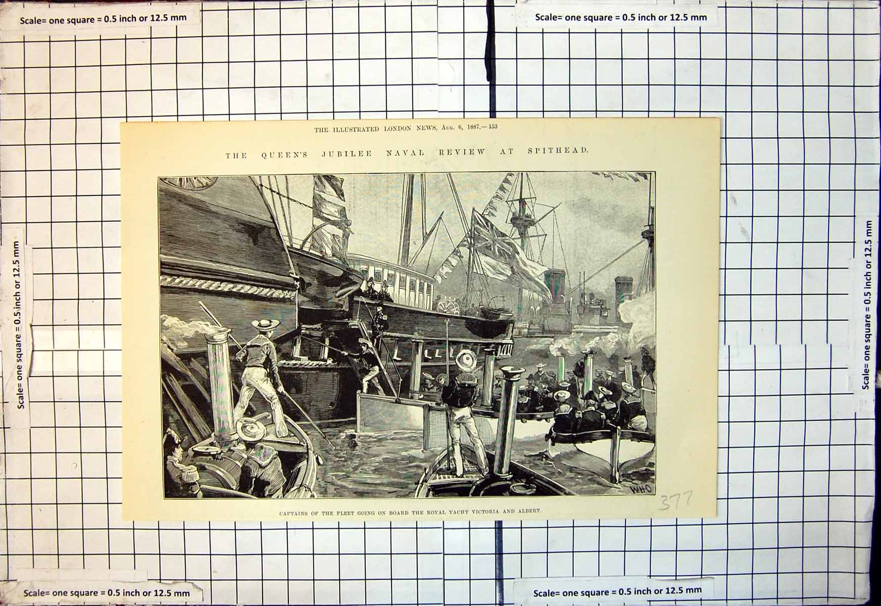 Old Queens Jubilee Naval Review Spithead Captains Fleet Royal Yacht