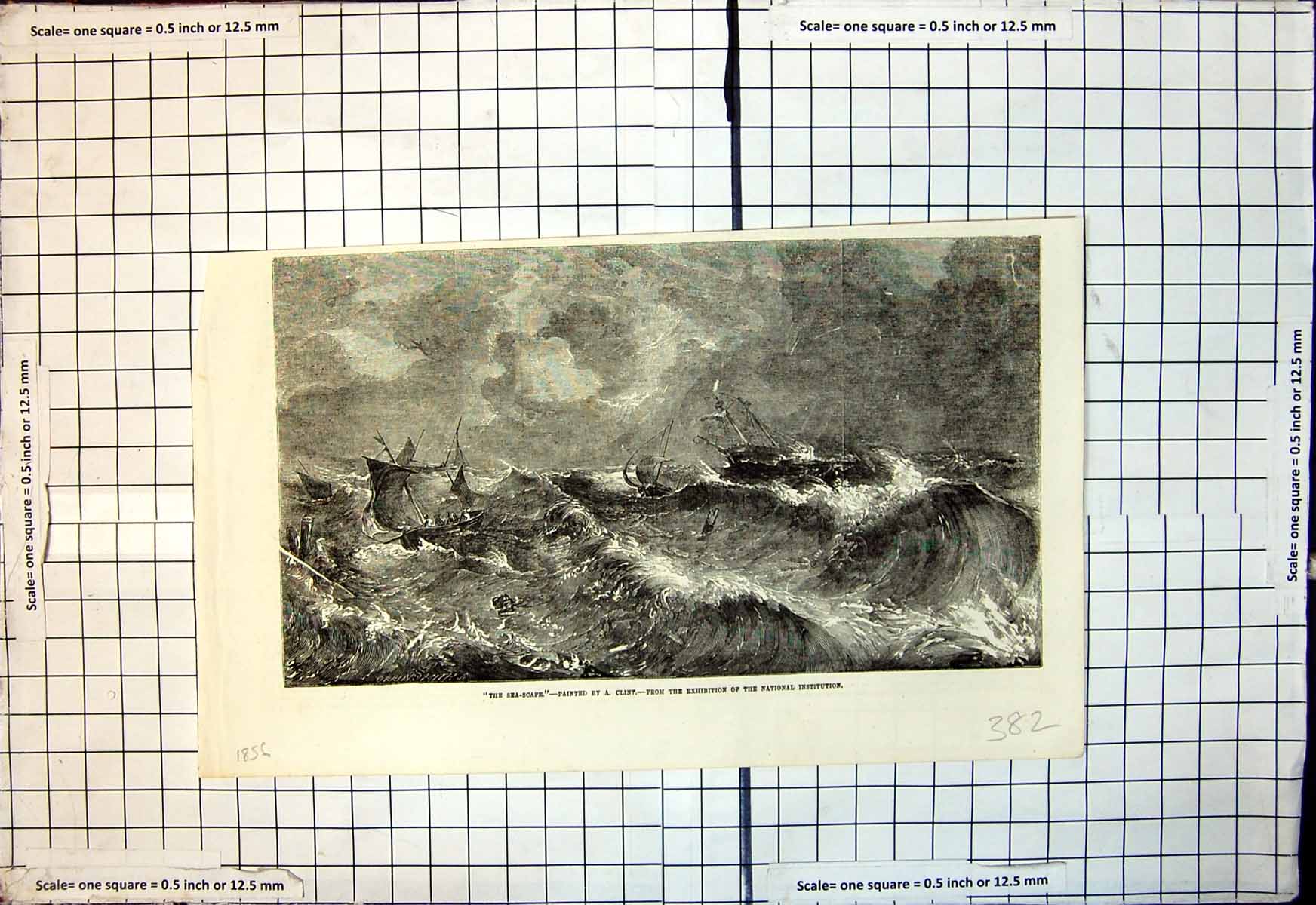 Old Sea Scape Ships Stormy Seas A Clint Exhibition National Instituti