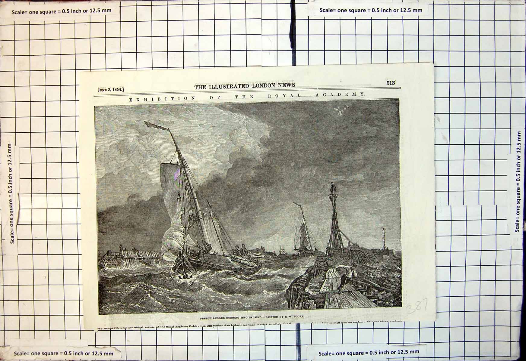 Old French Lugger Running Into Calais Ew Cooke Ex Royal Academy 1854 Victorian