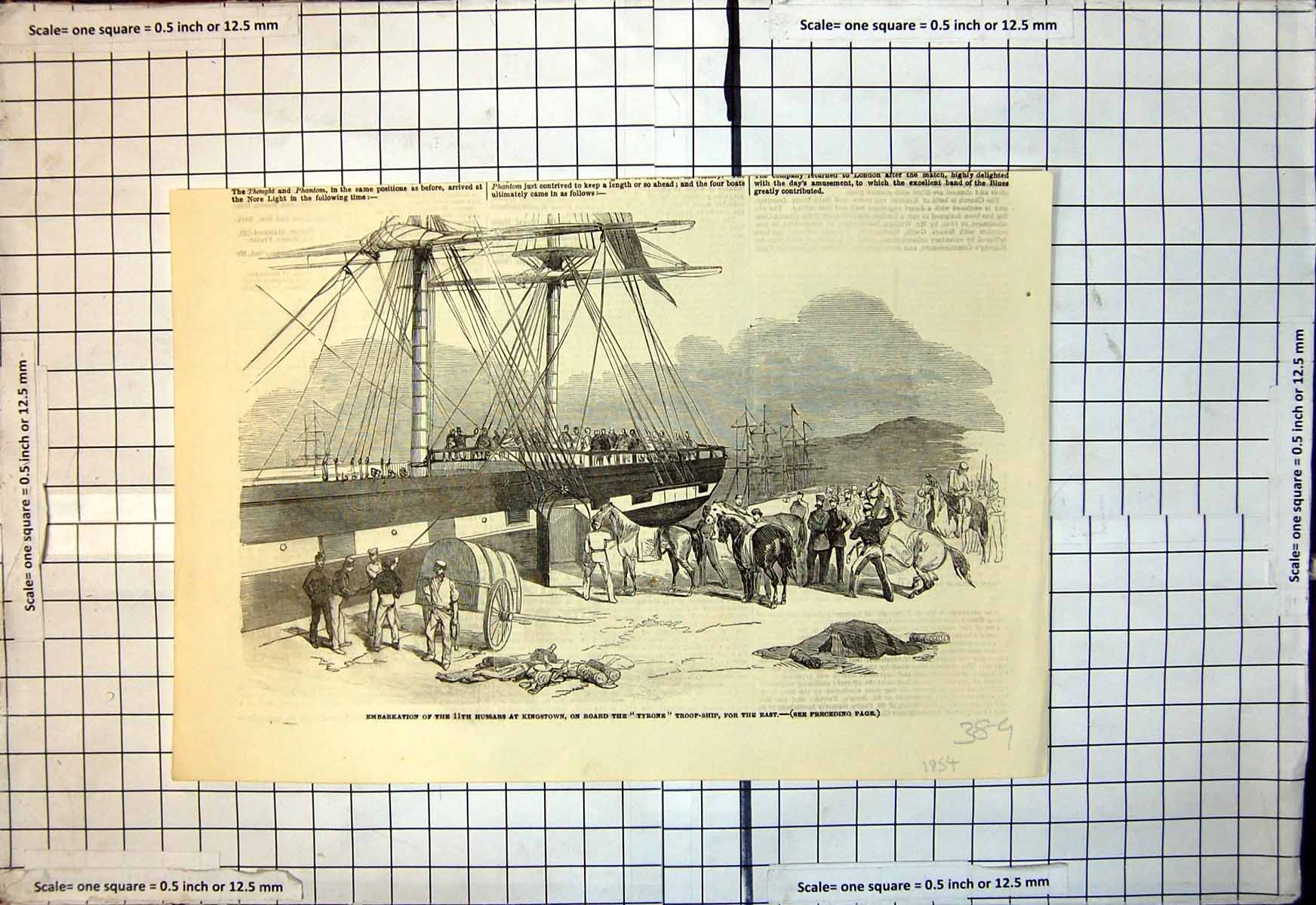 Old Embarkation 11Th Hussars Kingstown On Board Tyrone Ship East 1854