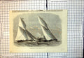 Original Old Antique Print Sailing Match Royal Thames Yacht Club 1868 Victorian