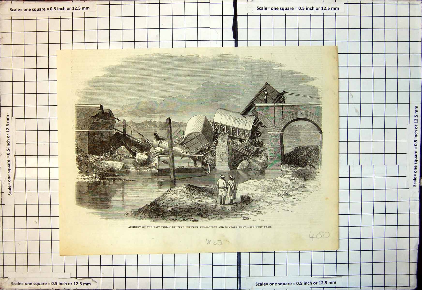 Old Accident East Indian Railway Between Ahmoodpore Rampore Hant1863 Victorian