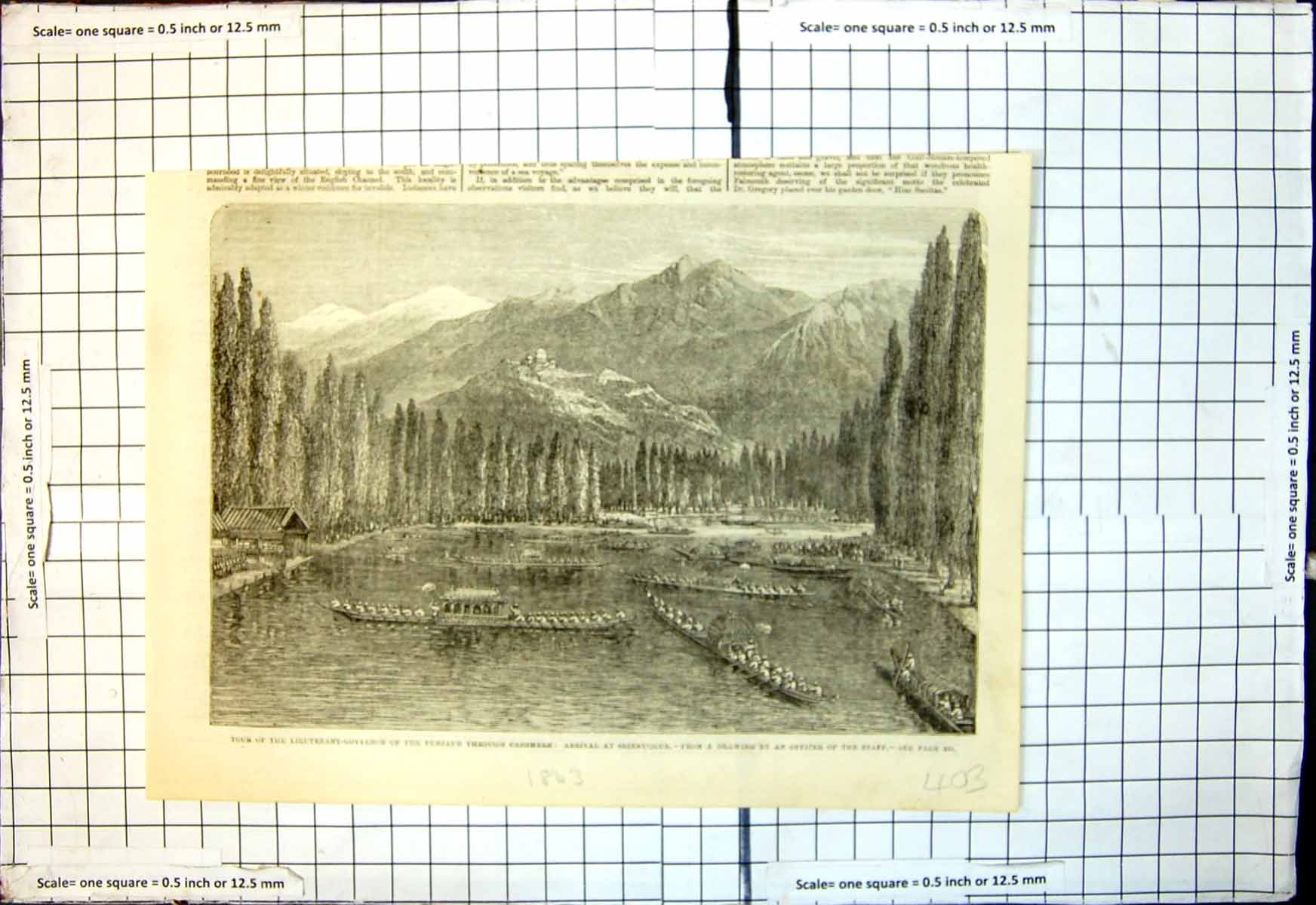 Antique Print Tour Lieut Governor Punjaub Through Cashmere Srinnuggur 1863 19th