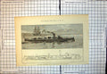 Old Falke Type Torpedo Boat Section Showing General Arrangement 1887 Victorian