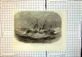 Original Old Antique Print Hms Wyvern In Heavy Sea Channel 1866 19th