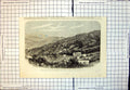 Old Antique Print View Murree Sanitarium India From Observatory Hill 1863 19th