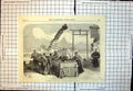 Original Old Antique Print Lyceum Theatre Imperial Japanese Troupe 1868 19th