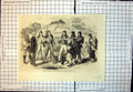Original Old Antique Print Japanese Siers European Costume Yokahama 1866 19th