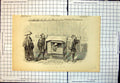Original Old Antique Print Japanese Lady In Her Palanquin Carried Two Men 1870