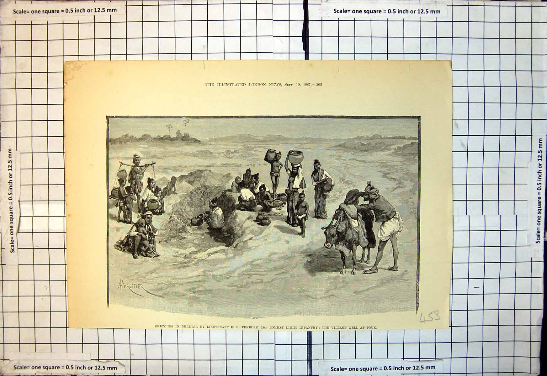 Old Burmah Lieut Er Penrose Bombay Light Infantry Village Well Pouk18 Victorian