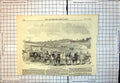 Original Old Antique Print New Race Course Hippodrome Longchamps 1854 Victorian