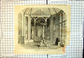 Original Old Antique Print Conservatory Alton Towers Statues Exotic Plants