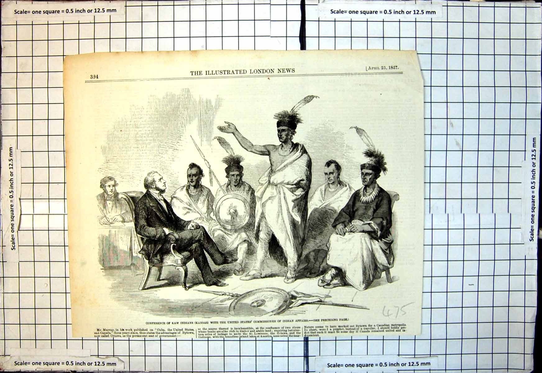 Old Conference U S Commissioner Indian Affairs Kaw Indians Kansas 185 Victorian