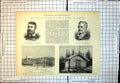 Antique Old Print Prince Princess Wales Sweden Denmark King Oscars Villa 1885