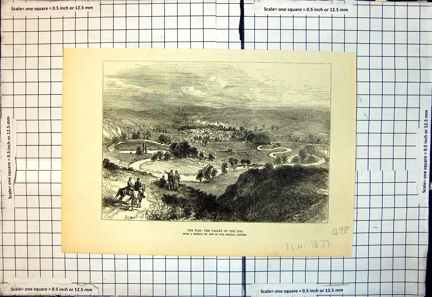 Original Old Antique Print War Valley Lom Artist Illustrated London News 1877
